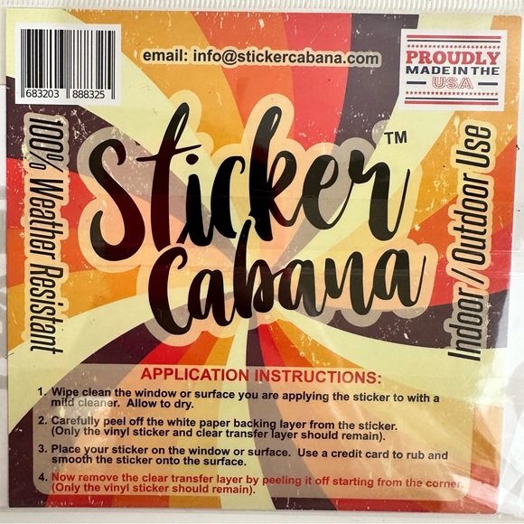 Sticker Cabana Gatlinburg Tennessee Since 1856 4x4” Sticker - Picture 2 of 2